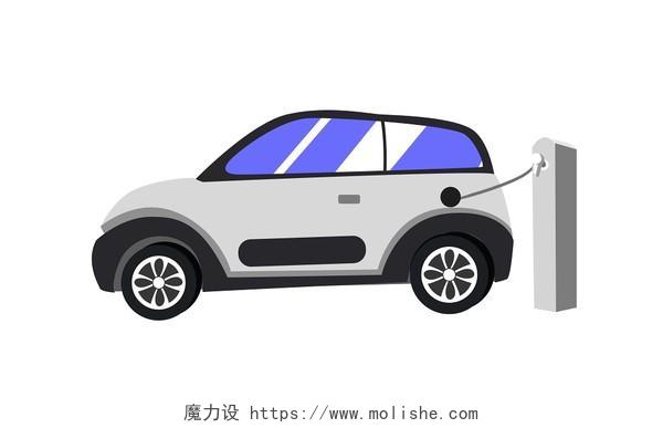 卡通手绘新能源汽车原创插画素材海报